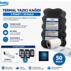 Beko X30 Tr - 300 Tr - 220 Tr - 400 Tr Yazarkasa Termal Pos Rulosu ( 5 Paket - 50 Adet )