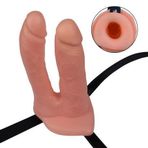 Belden Bağlamalı 12,5 cm İçi Boş İkili Çatal Strapon Penis - Adres Medikal