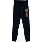 Belden Baglamali Baskili Jogger Eşofman Alti - Lacivert - 4 - 5 Yaş