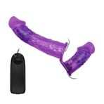 Belden Bağlamalı Çift Taraflı Titreşimli Strapon Dildo - Adres Medikal