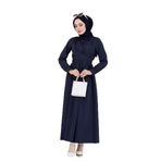 Belden Bağlamalı Mina Elbise-Lacivert