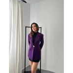 Belden Oturtmalı Blazer Ceket - S - Mor