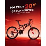Belderia 20" Çift Amortisörlü Bisiklet 21 Vites - Kırmızı - Siyah