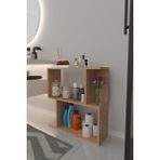 Belek 2 Raflı Banyo Rafı Çok Amaçlı Kitaplık Rafı Dekoratif Raf Meşe