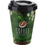 Beleşe Plastik Kahve Bardağı Dekoratif Unisex Termos Mug Piknik Ev İş Okul Desenli Coffee Cup 400ml Renkli (Green Cup, 1)