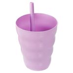 beleşe Unisex Oyuncak Pipetli Bardak BPA FREE Çerezlik Oyun Bardağı Renkli Meşrubat Bardağı 300ml Çocuk Bebek Meyve Suyu Kabı Tombul Bardak (Lila)