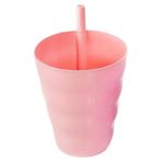 beleşe Unisex Oyuncak Pipetli Bardak BPA FREE Çerezlik Oyun Bardağı Renkli Meşrubat Bardağı 300ml Çocuk Bebek Meyve Suyu Kabı Tombul Bardak (Pembe)