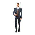 BELFOR SLIMFIT KARELI YELEKLI KOMBIN TAKIM ELBISE LACİVERT 30_6 LACİVERT