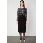 Beli Kemerli Midi Boy Triko Etek On