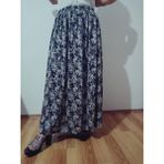 Beli Lastikli Desenli Penye Kumaş Maxi Boy Anne Etek %100 Pamuk 38BEDEN 100KG - Siyah-138180 - Standart