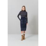 Beli Lastikli Midi Boy Örme Etek Lacivert K2525002_015 - 36