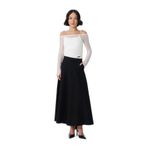 Beli Lastikli Pileli Basic Midi Etek Bej