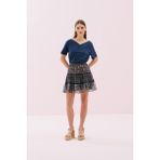 Beli Lastikli Pileli Mini Etek Standart Renk Y2562116_089