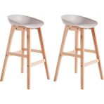Belıanı Mıcco 2’li Bar Sandalyesi Seti, Iskandinav Tarzı, 72 cm Oturma Yüksekliği, Minimalist Tasarım - Bej