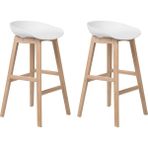 Belıanı Mıcco 2’li Bar Sandalyesi Seti, Iskandinav Tarzı, 72 cm Oturma Yüksekliği, Minimalist Tasarım - Beyaz
