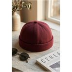 Belifanti Collection Bordo Docker Cap Ayarlanabilir HipHop Sipersiz Retro Takke Şapka