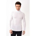 Belifanti Collection Erkek Balıkçı Yaka Boğazlı Slim Fit Kazak Beyaz