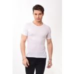 Belifanti Collection Erkek Slim Fit Basic Bisiklet Yaka Kısa Kollu T-shirt Tişört Beyaz