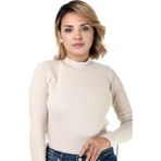 Belifanti Collection Kadın Bej Yarım Balıkçı Yaka Kazak - S