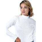 Belifanti Collection Kadın Beyaz Yarım Balıkçı Yaka Kazak - S