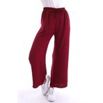 Belifanti Collection Kadın Geniş Bol Paça Beli Lastikli Salaş Aerobin Pantolon Bordo