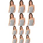 Belifanti Collection Kadın Gri Ip Askılı Pamuklu Atlet 12'li Set - 2XL