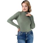 Belifanti Collection Kadın Haki Yeşili Yarım Balıkçı Yaka Kazak - S