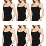 Belifanti Collection Kadın Siyah Ip Askılı Pamuklu Atlet 6'lı Set - 2XL