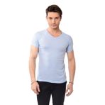 Belifanti Collection V Yaka Basic Slim Fit Erkek Tişört T-Shirt (M, Mavi)
