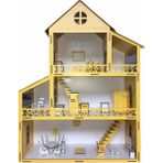 Belinay Ahşap Oyun Evi 80CM 21 Eşya - Mavi