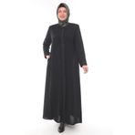 BELİNAY BÜYÜK BEDEN PETEK KUMAŞ KADIN TESETTÜR FERACE SİYAH
