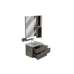 Belinza Steps Banyo Dolabı Takımı, Vizon, 105 cm, Seramik Lavabo, Aynalı