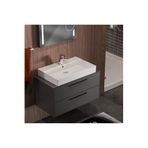 Belinza Urban Banyo Dolabı Takımı, Kaya Gri, 85 cm, Seramik Lavabo, LED Aynalı