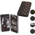 Belirtilmemiş 12 Pcs - Gümüş Manikür - Pedikür Seti Renkli Desenli - Cüzdan Modeli Çantalı - Seçenek