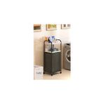 Belirtilmemiş 2 Rafli Frenli Tekerlekli Çamaşir Sepeti Banyo Dolabi Kirli Sepetli Banyo Düzenleyici Çamaşirlik Be