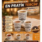 Belirtilmemiş 7 Oz Karton Bardak 100 Adet - Yazı Desenli Sıcak Soğuk Içecek Çay Kahve Bardağı Kağıt Bardak