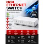 Belirtilmemiş 8 Port Ethernet Switch 10/100 Mbps RJ45 Network Switch Lan Ağ Çoğaltıcı Tak Çalıştır