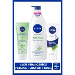 Belirtilmemiş Aloe Vera El Bakım Kremi 75ML, Yoğun Nemlendirici Vücut Losyon 400ML, Arındırıcı Pirinç Peeling 75ML