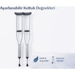 Belirtilmemiş Ayarlanabilir Koltuk Değneği Çift (2 Adet) Alüminyum Hafif Hasta Yürüme Desteği Kaymaz Tabanlı Ergonomik Koltuk Altı Değnek