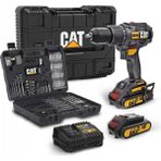 Belirtilmemiş Cat DX12SET 18VOLT/2.0AH Li-Ion Çift Akülü Kömürsüz Profesyonel Şarjlı Darbeli Matkap + DA01903 201