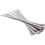 Belirtilmemiş Cırt Kelepçe Metal Paslanmaz Çelik Kablo Zip Bağı Çok Amaçlı Bağlama 4.6X360 10 Adet