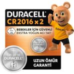 Belirtilmemiş Duracell 2016 Lityum Düğme Piller (2’li Paket) 3V, Bebek Güvenlik Teknolojisi, Anahtarlık, Ev Tipi
