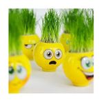Belirtilmemiş Emoji Kafa Çılgın Çim Adam Eğlenceli Tasarım 6 cm Sarı Renkli Ofis Aksesuarı - Beyaz