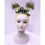 Belirtilmemiş Happy Birthday Püsküllü Neon Sarı Renk Doğum Günü Tacı 22X19 cm