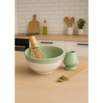 Belirtilmemiş Japon Matcha Seti, 4 Parça, Seramik Kase, Bambu Çırpıcı, Chasen Standı, Bambu Kaşık