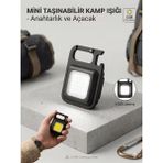 Belirtilmemiş Kamp Lambası, Anahtarlık El Feneri, Cob LED Işık, Şarjlı Mini Fener, Edc Fener, Mıknatıslı Lamba, Outdoor Ekipmanları %100 Parlaklık, %60 Parlaklık, %30 Parlaklık ve Flaş (Sos) Modu.