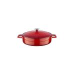 Belirtilmemiş Lava Döküm Çok Amaçlı Yayvan Tencere, Trendy, 24CM, Kırmızı