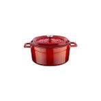 Belirtilmemiş Lava Döküm Yuvarlak Tencere, Trendy, 24 Cm, 4.49 L Hacim, Kırmızı