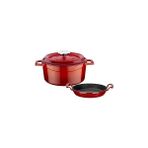 Belirtilmemiş Lava Yuvarlak Döküm 24CM Trendy Serisi Tencere & Döküm 20CM Sahan Set - Şef Standartlarında