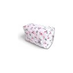 Belirtilmemiş Makyaj Çantası | Makeup Bag | Kapitone Bakım Seyahat Kozmetik Çantası (Beyaz-Pembe)